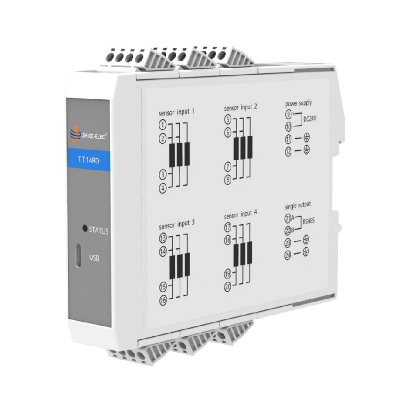 TT Series 4-Channel Resistance Temperature Transmitter–DIN Rail Mounting